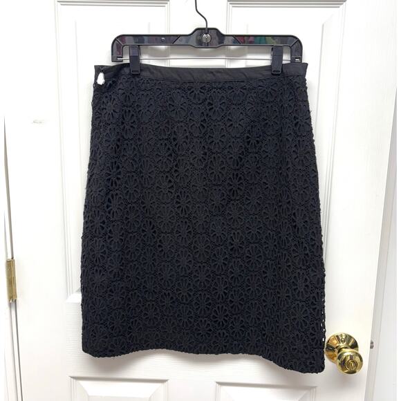 Talbots Black Lace Lined Skirt, Straight, NWOT, Women's Size 6 - Picture 2 of 5